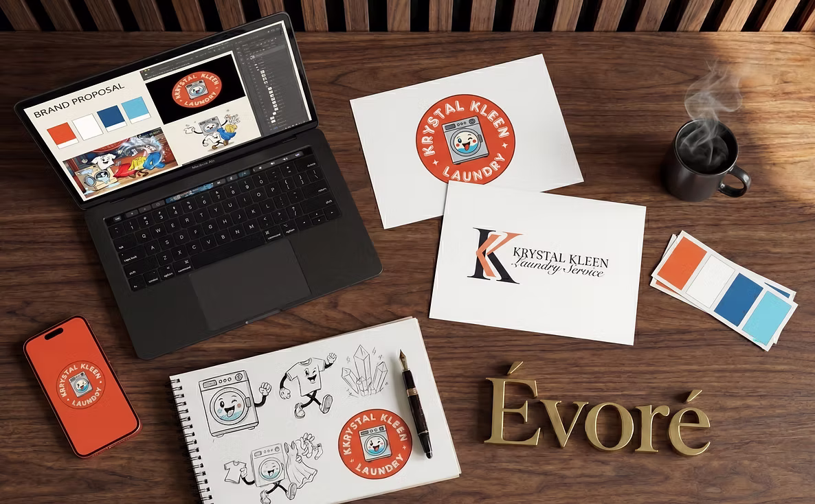 Brand identity desk mockup